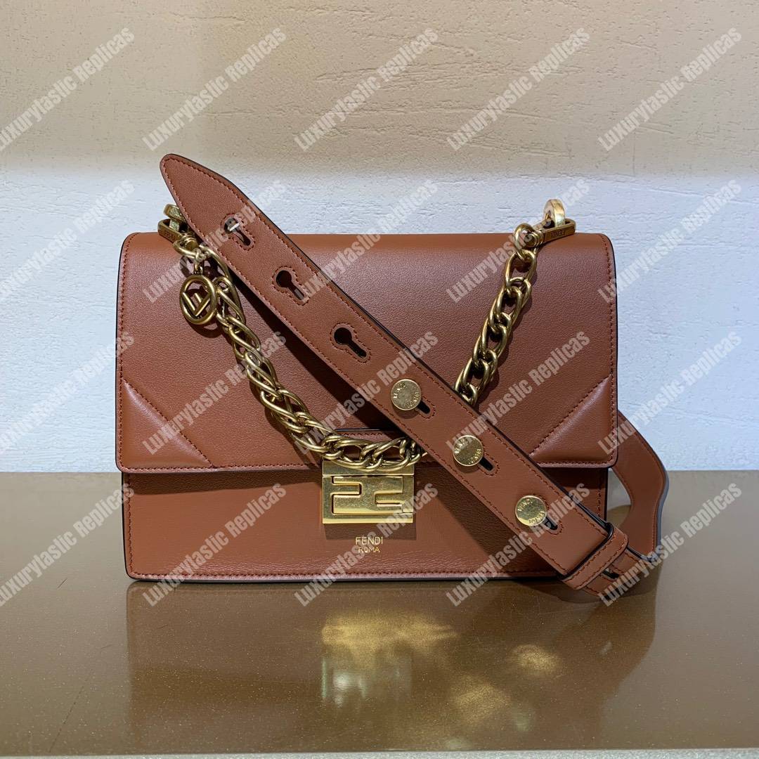 F**di kan u leather bag brown
