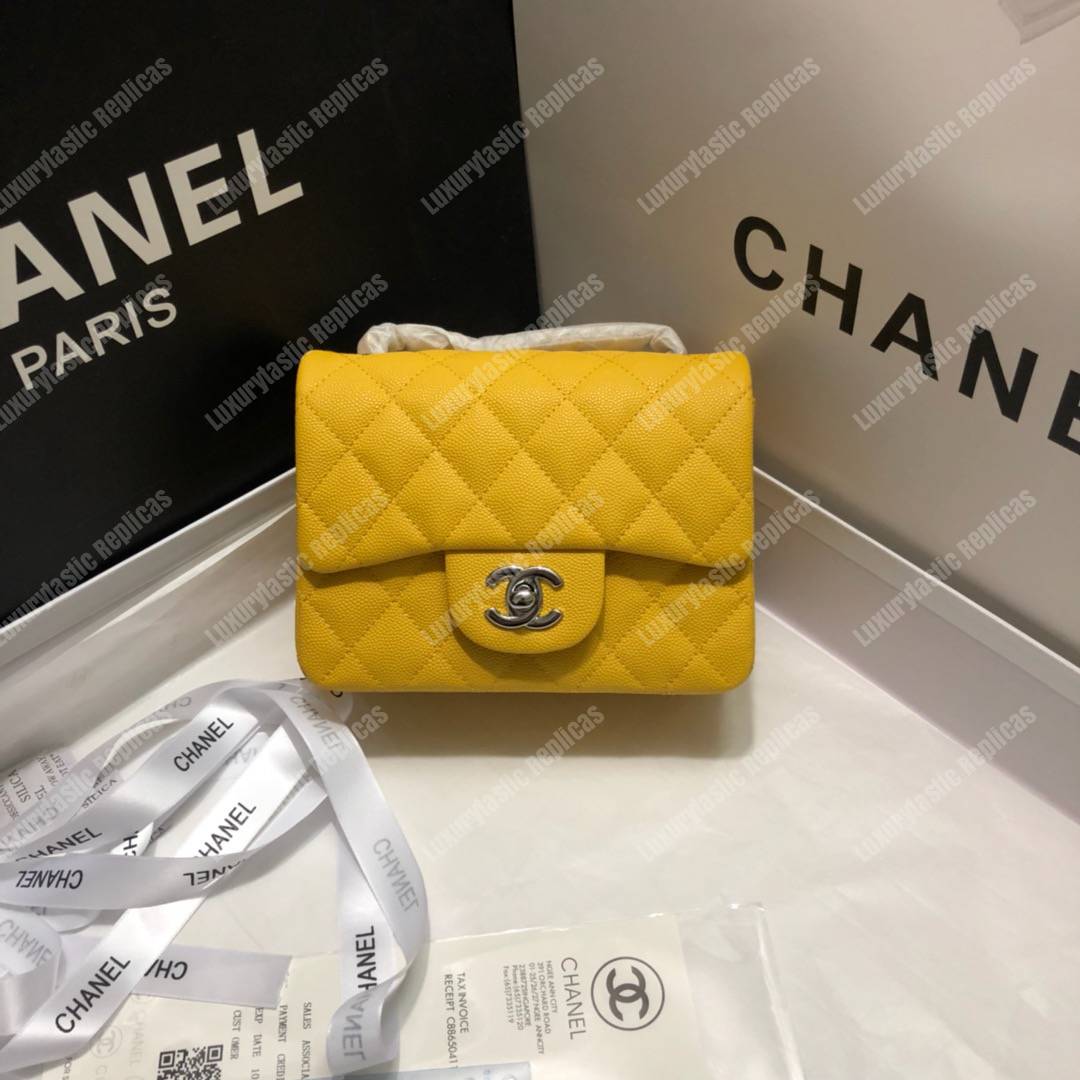 Ch*el mini flap bag yellow