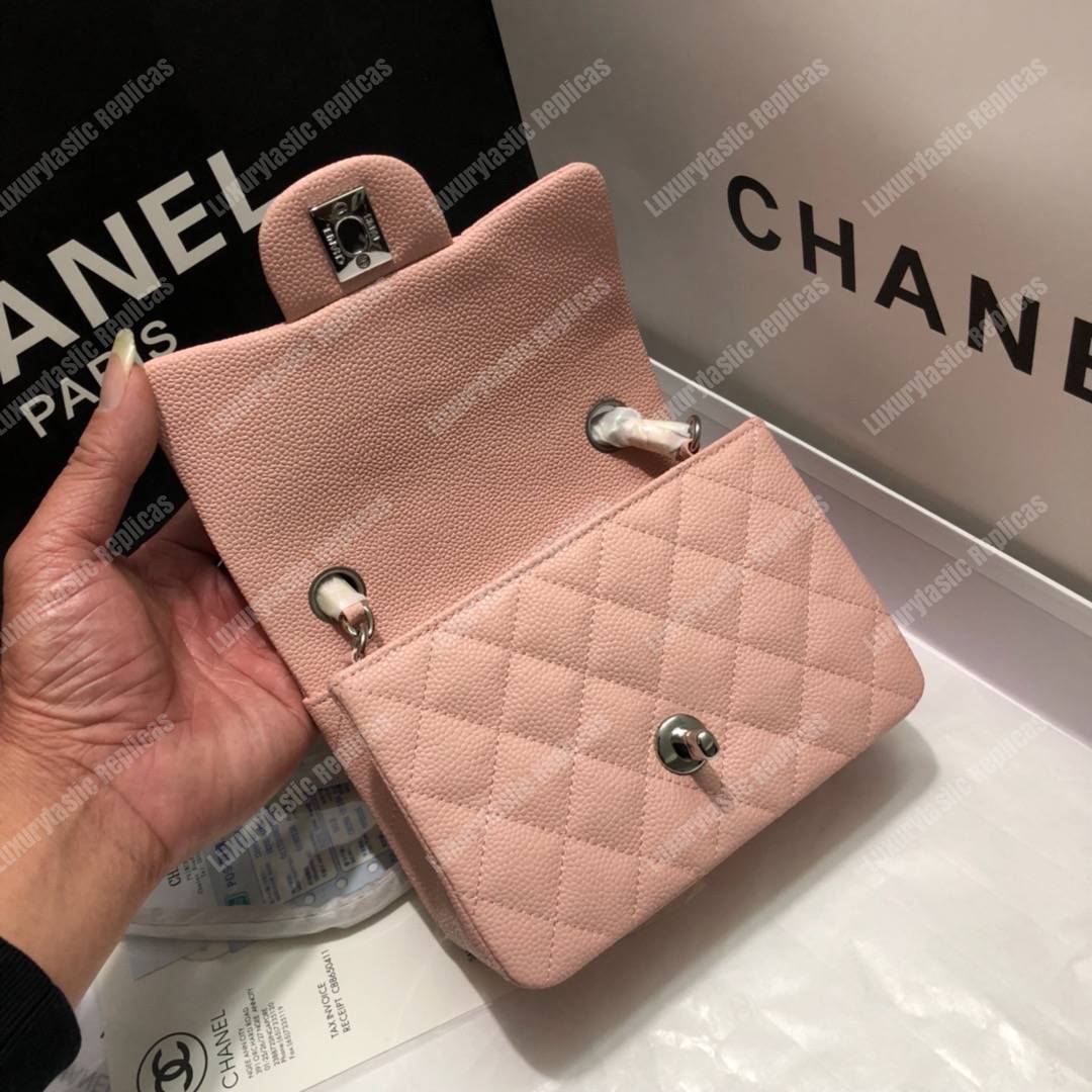 Ch*el mini flap bag pink