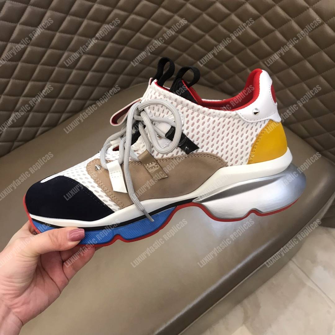 Ch**an louboutin red runner black/yellow/blue lining
