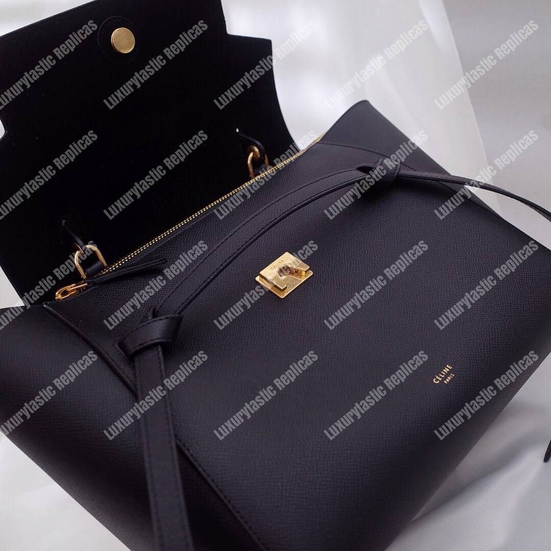 Ce**e mini belt bag in grained calfskin black