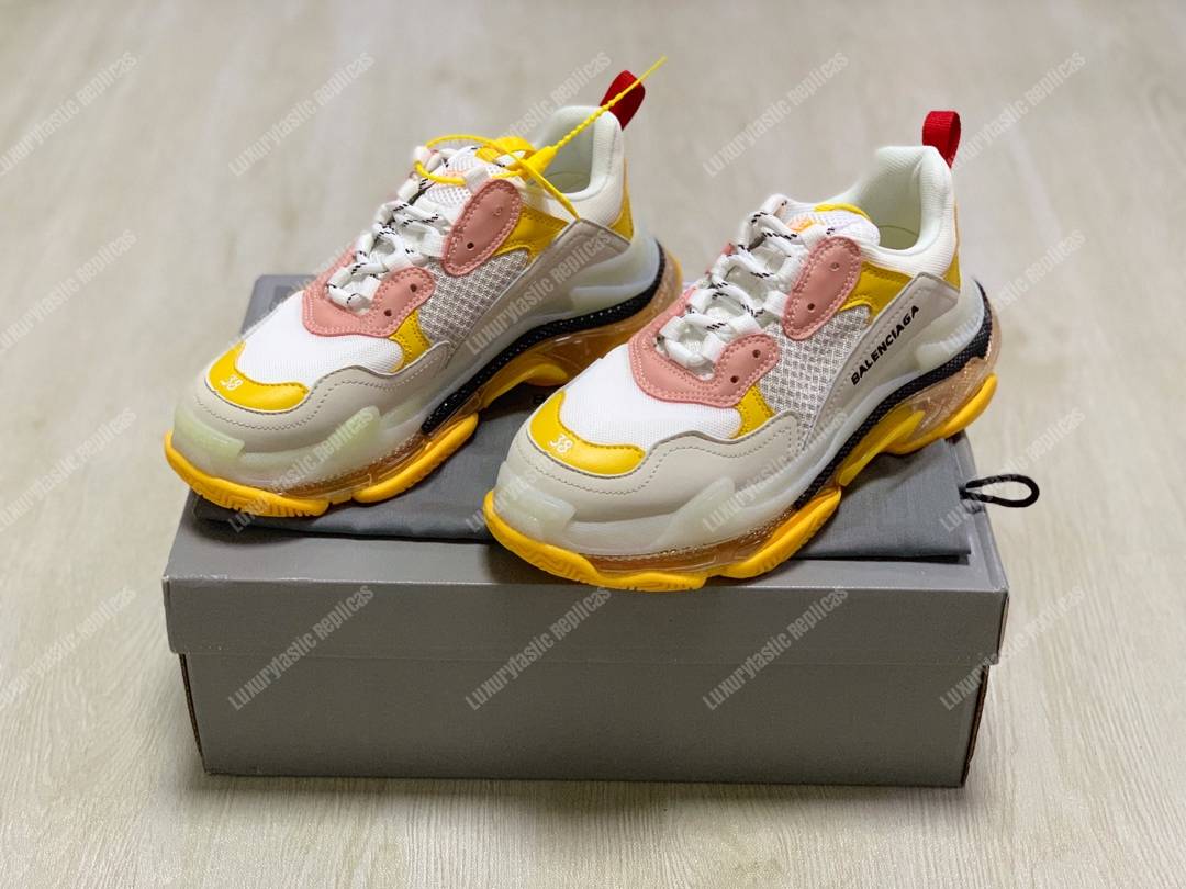 Ba*len*cia*ga triple s clear sole gray/yellow/pink