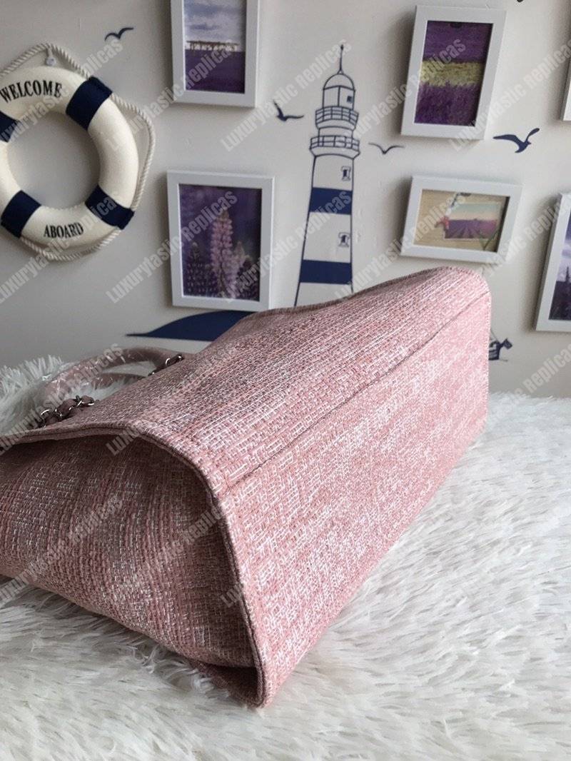Ch*el deauville fabric tote pink
