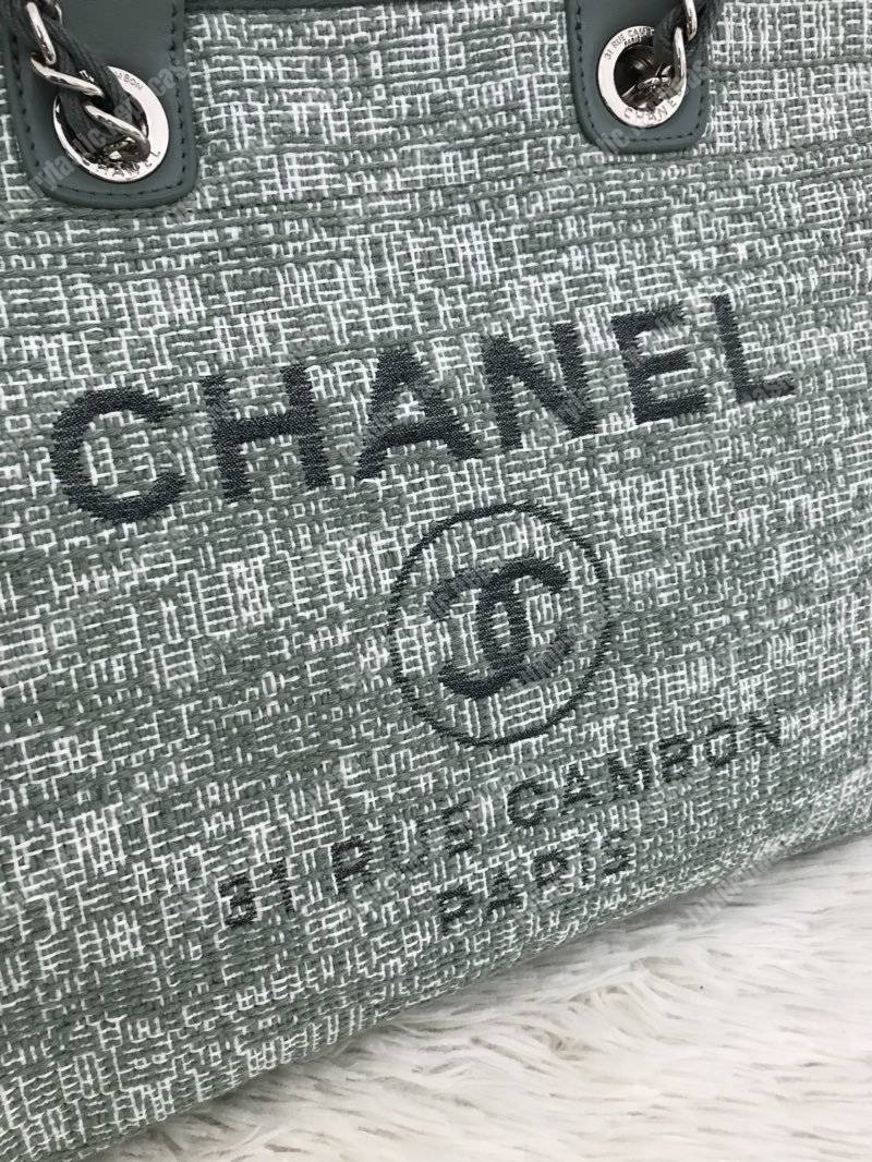 Ch*el deauville fabric tote sage green