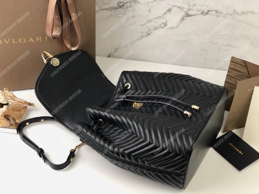 BVL Serpenti Forever Quilted Nappa Leather Backpack Black
