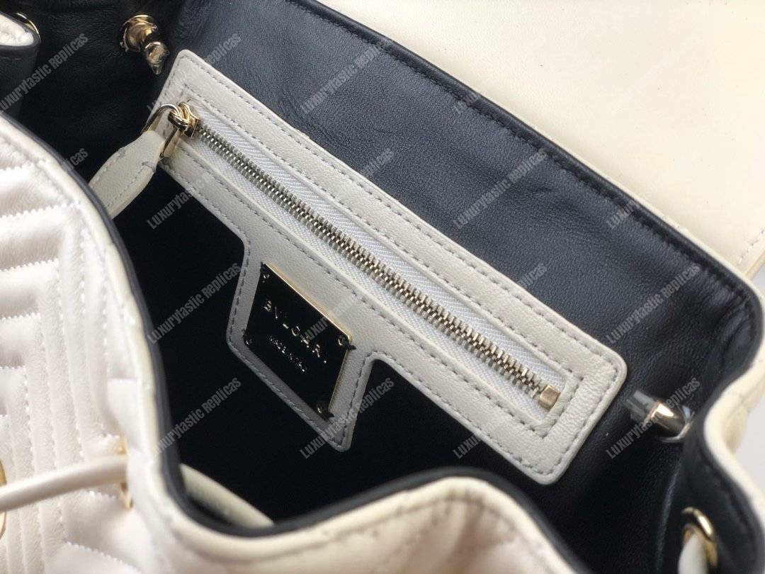 BVL Serpenti Forever Quilted Nappa Leather Backpack White Agate