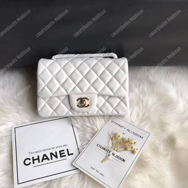 Ch*el mini flap bag white