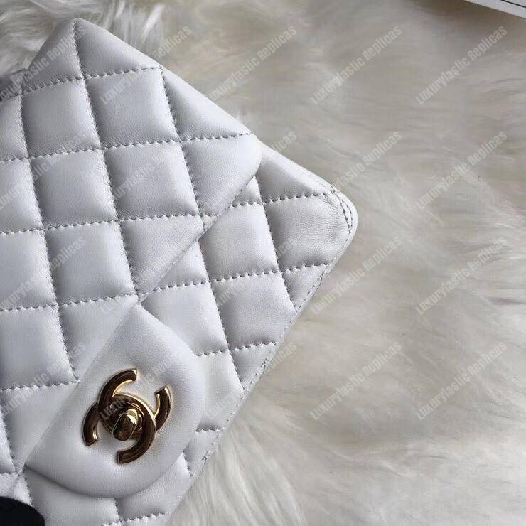 Ch*el mini flap bag white
