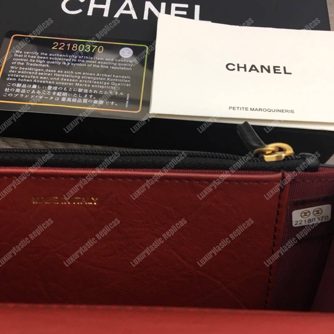 Ch*el reissue 2.55 wallet on chain – woc chevron calfskin black gold-toned