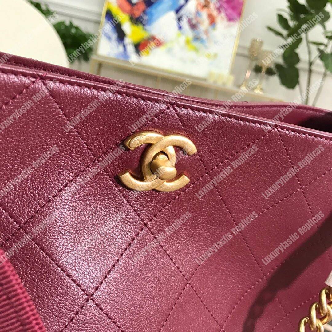 Ch*el hobo handbag burgundy