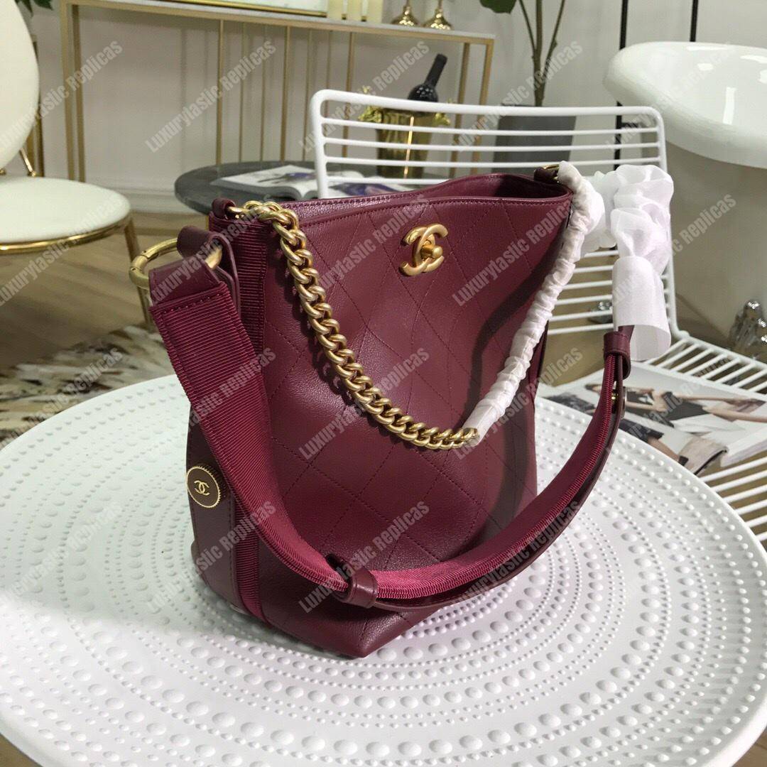 Ch*el hobo handbag burgundy