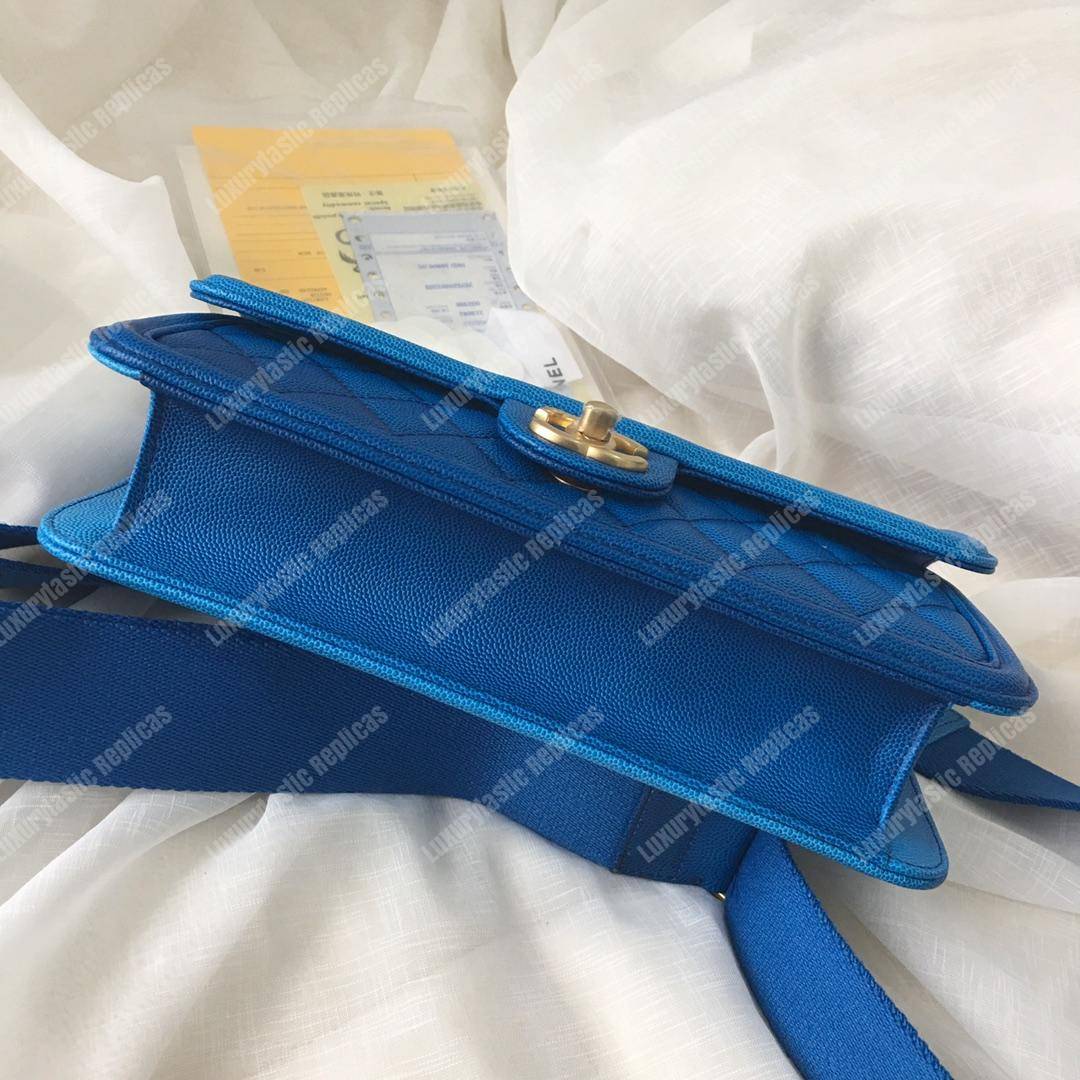 Ch*el flap bag blue