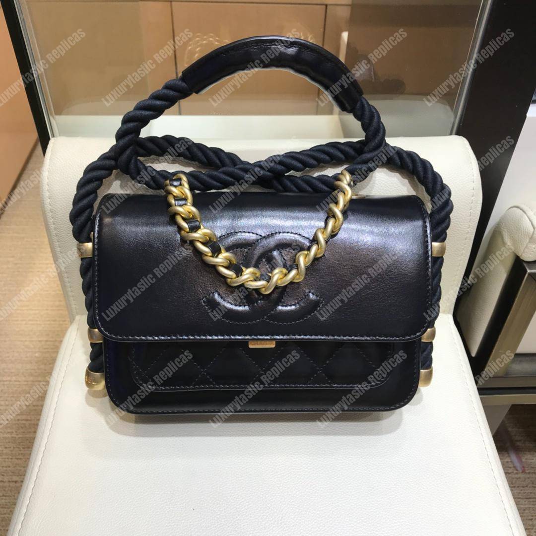 Ch*el flap bag black