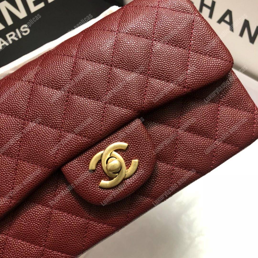 Ch*el mini flap bag maroon
