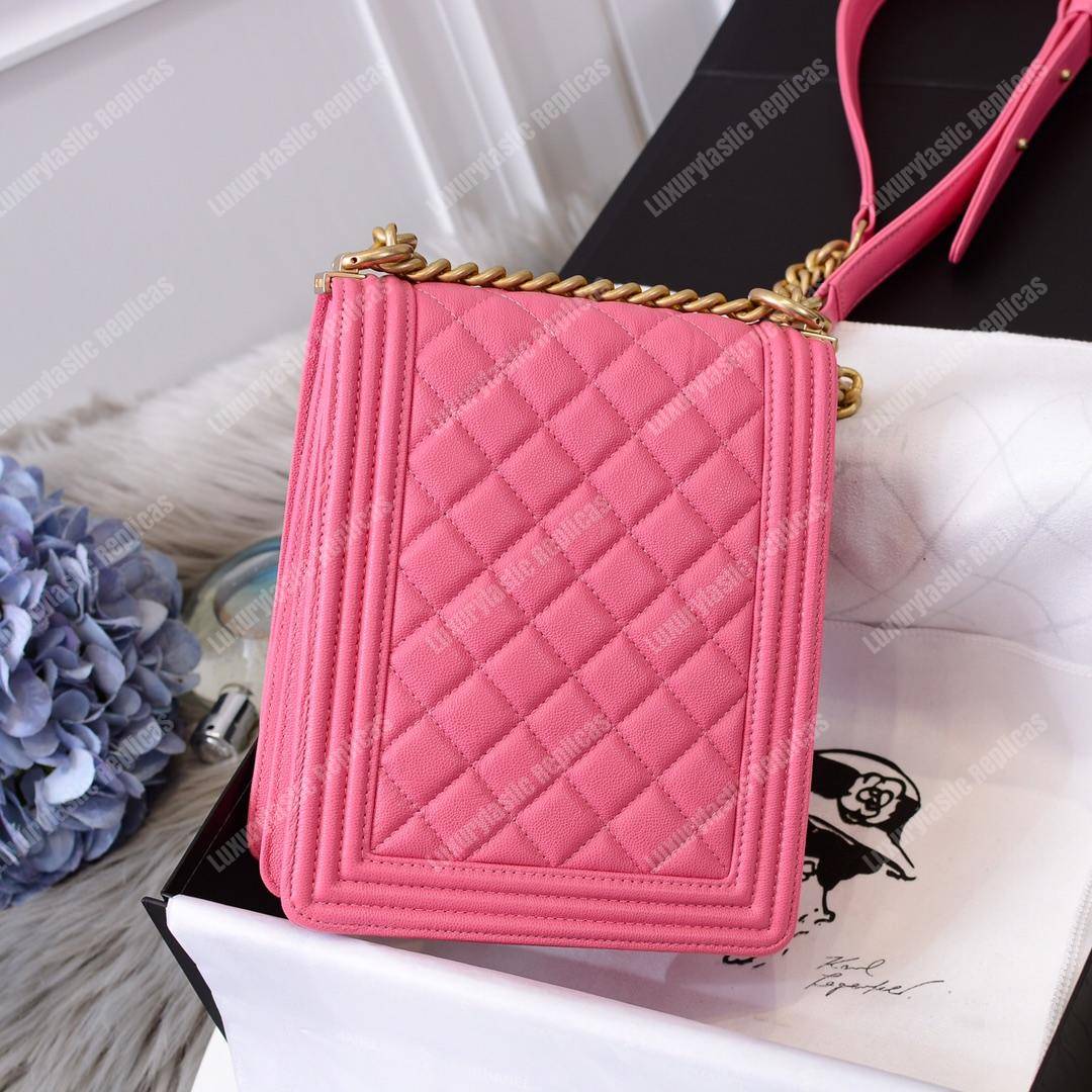 Ch*el boy handbag pink