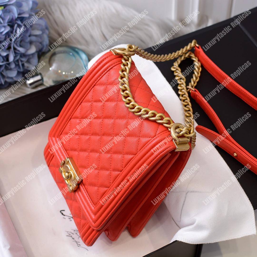 Ch*el boy handbag red