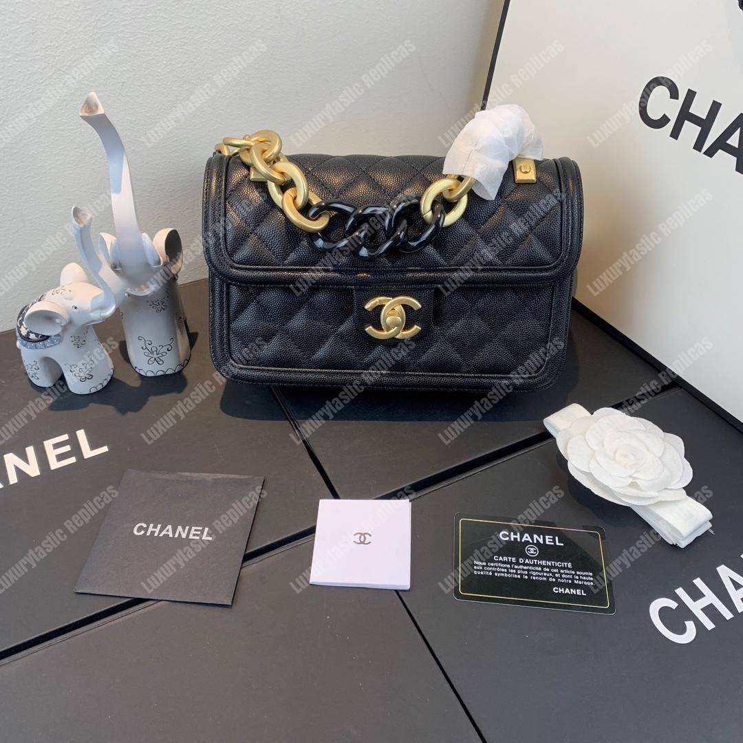 Ch*el flap bag black