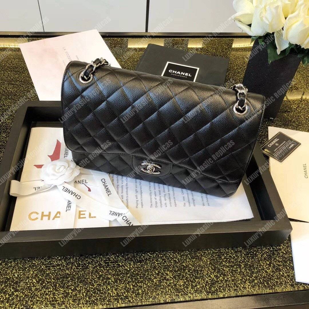 Ch*el large classic handbag black
