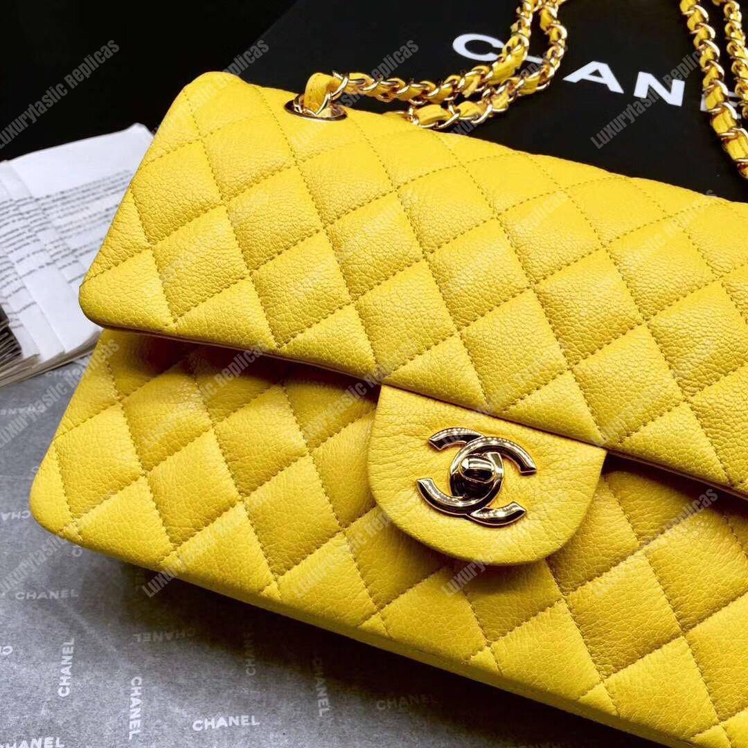 Ch*el medium classic handbag yellow