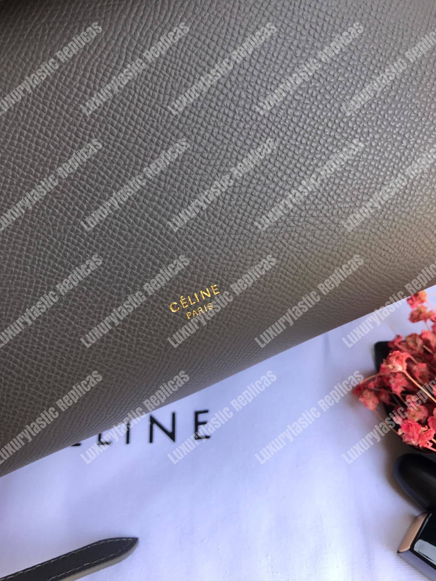 Ce**e mini belt bag in grained calfskin grey