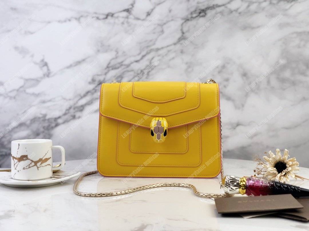 BVL Serpenti Forever Crossbody Bag Buttercup Citrine / Crystal Rose