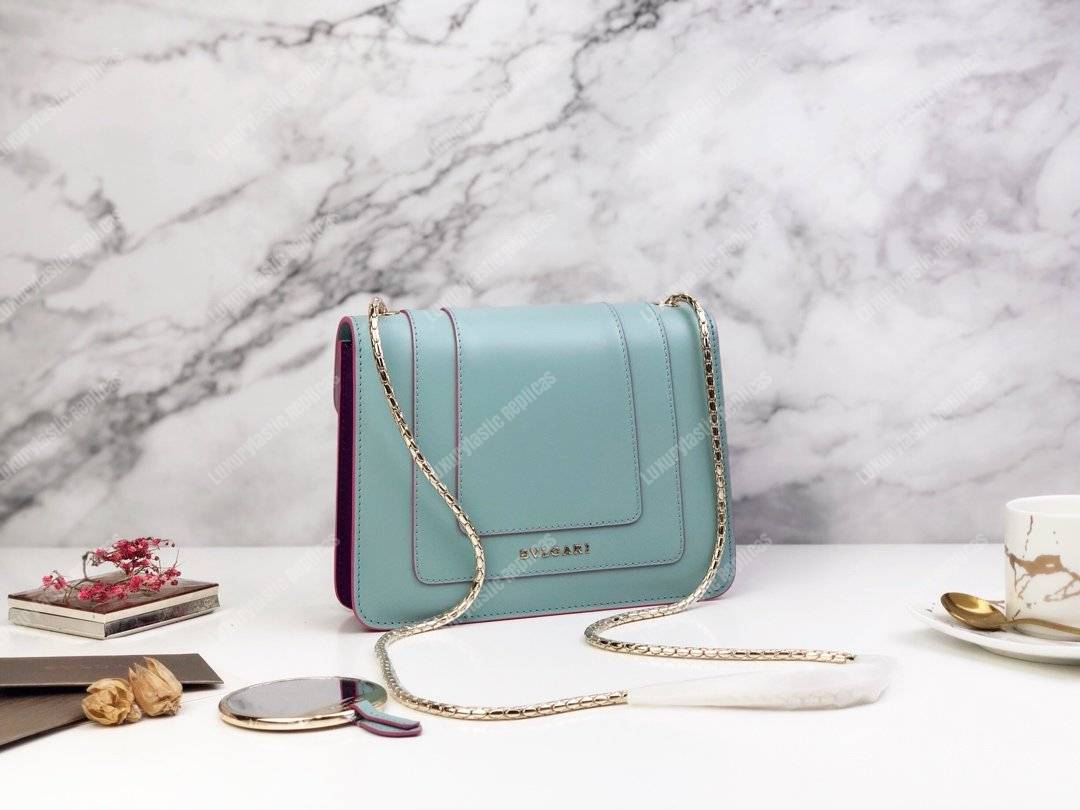 BVL Serpenti Forever Crossbody Bag Glacier Turquoise / Aster Amethyst