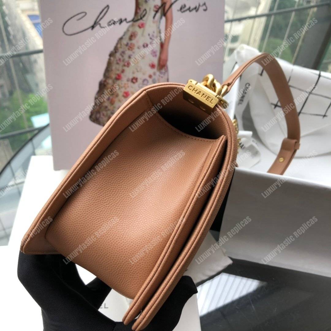 Ch*el boy medium handbag peach