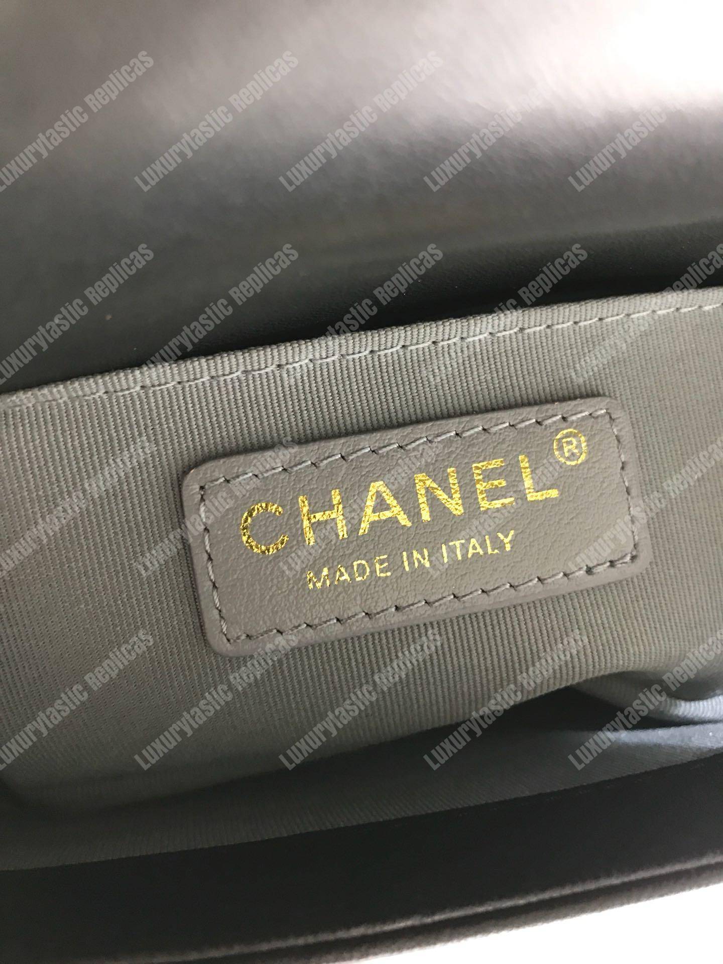 small boy Ch*el handbag black-gold
