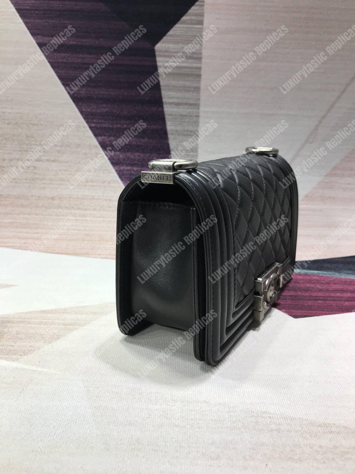 small boy Ch*el handbag black-ruthenium