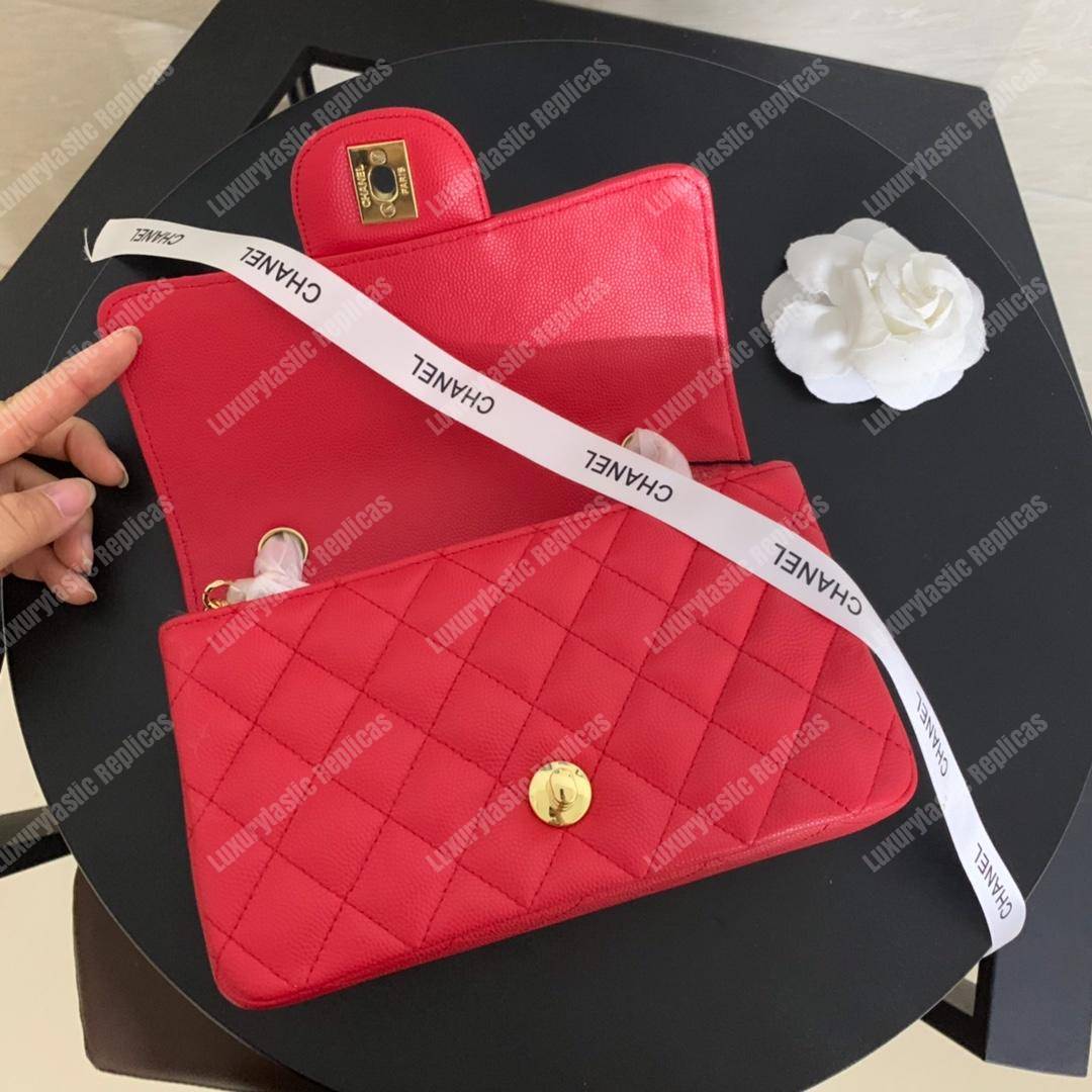 Ch*el mini flap bag red