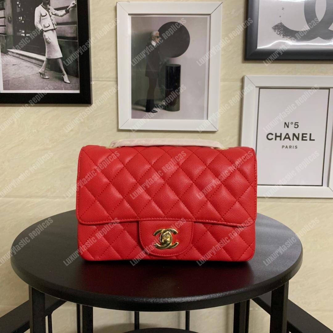 Ch*el mini flap bag red