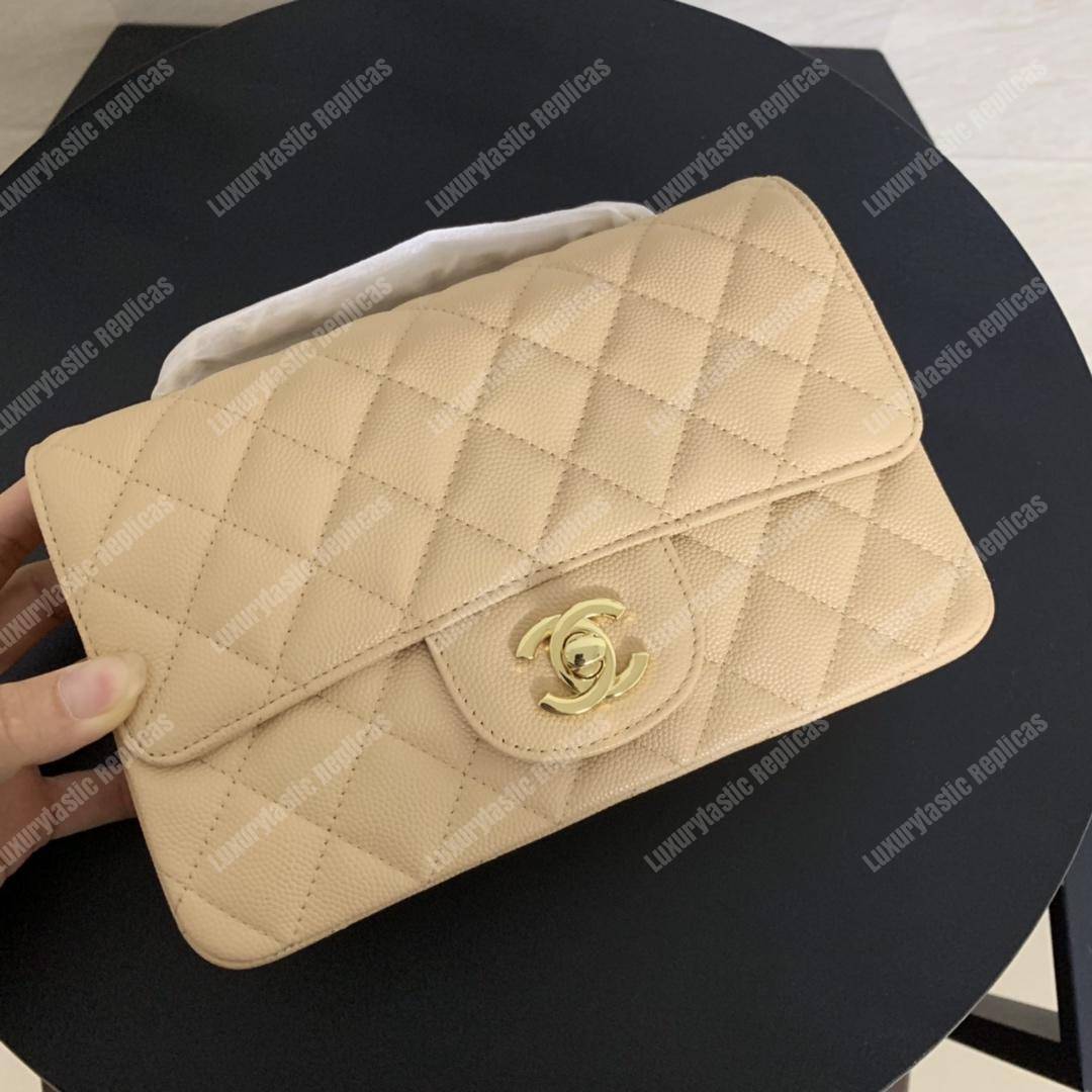 Ch*el mini flap bag beige