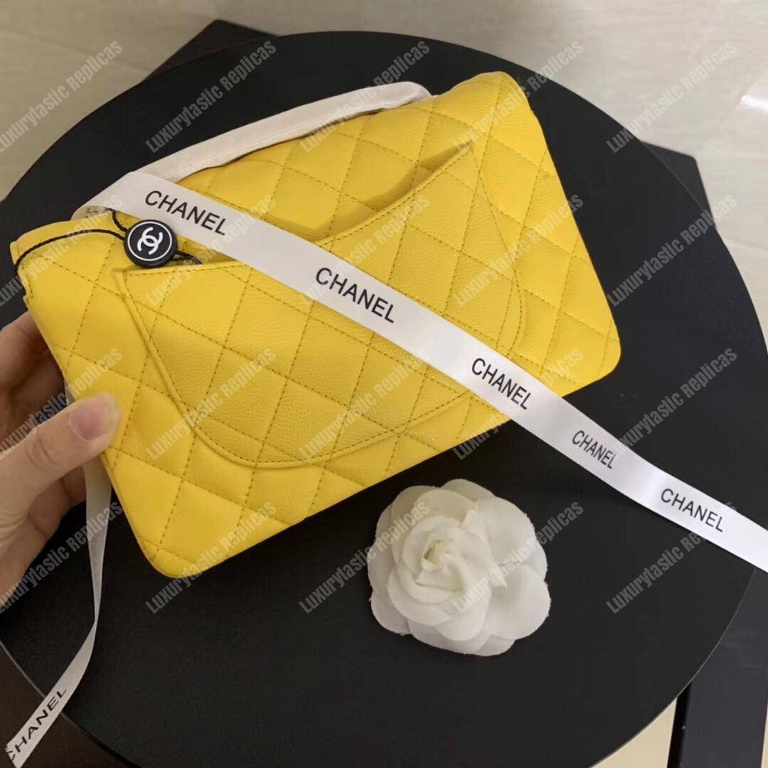 Ch*el mini flap bag yellow