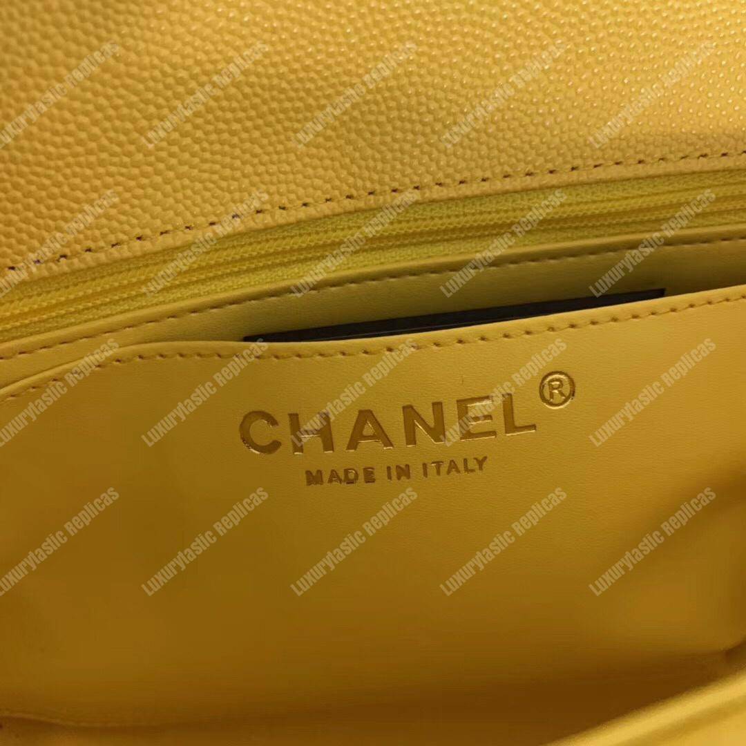 Ch*el mini flap bag yellow