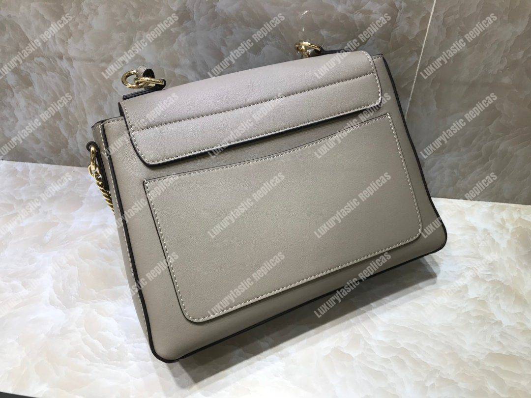 Chloe Faye Double Carry Bag In Smooth And Suede Calfskin Grey