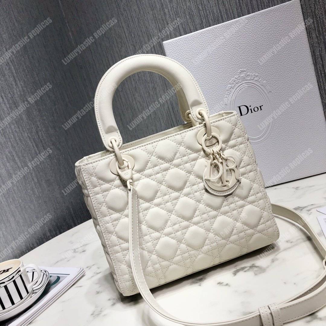 lady D*or ultra-matte medium bag white