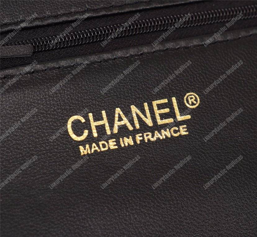 Ch*el gabrielle wallet on chain – woc crocodile embossed leather black