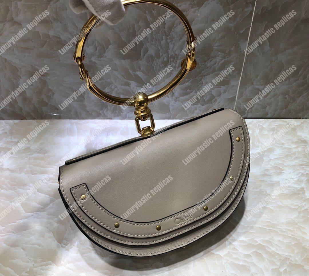 Chloe Small Nile Minaudière In Smooth Calfskin Grey