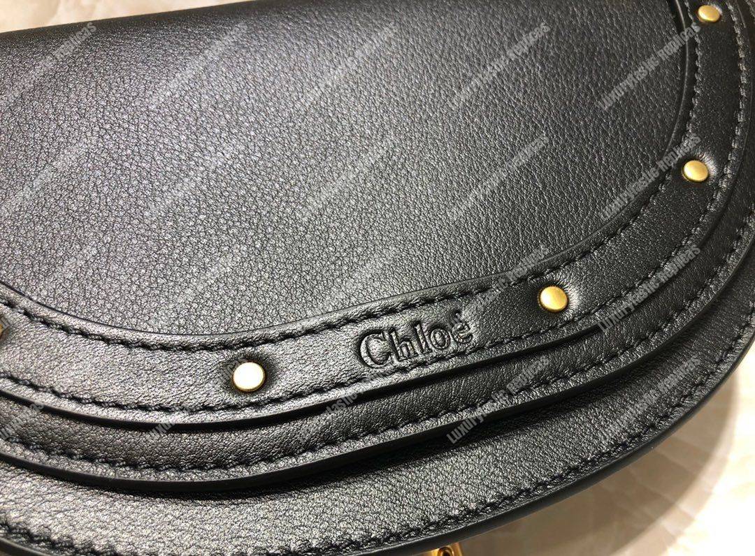Chloe Small Nile Minaudière In Smooth Calfskin Black