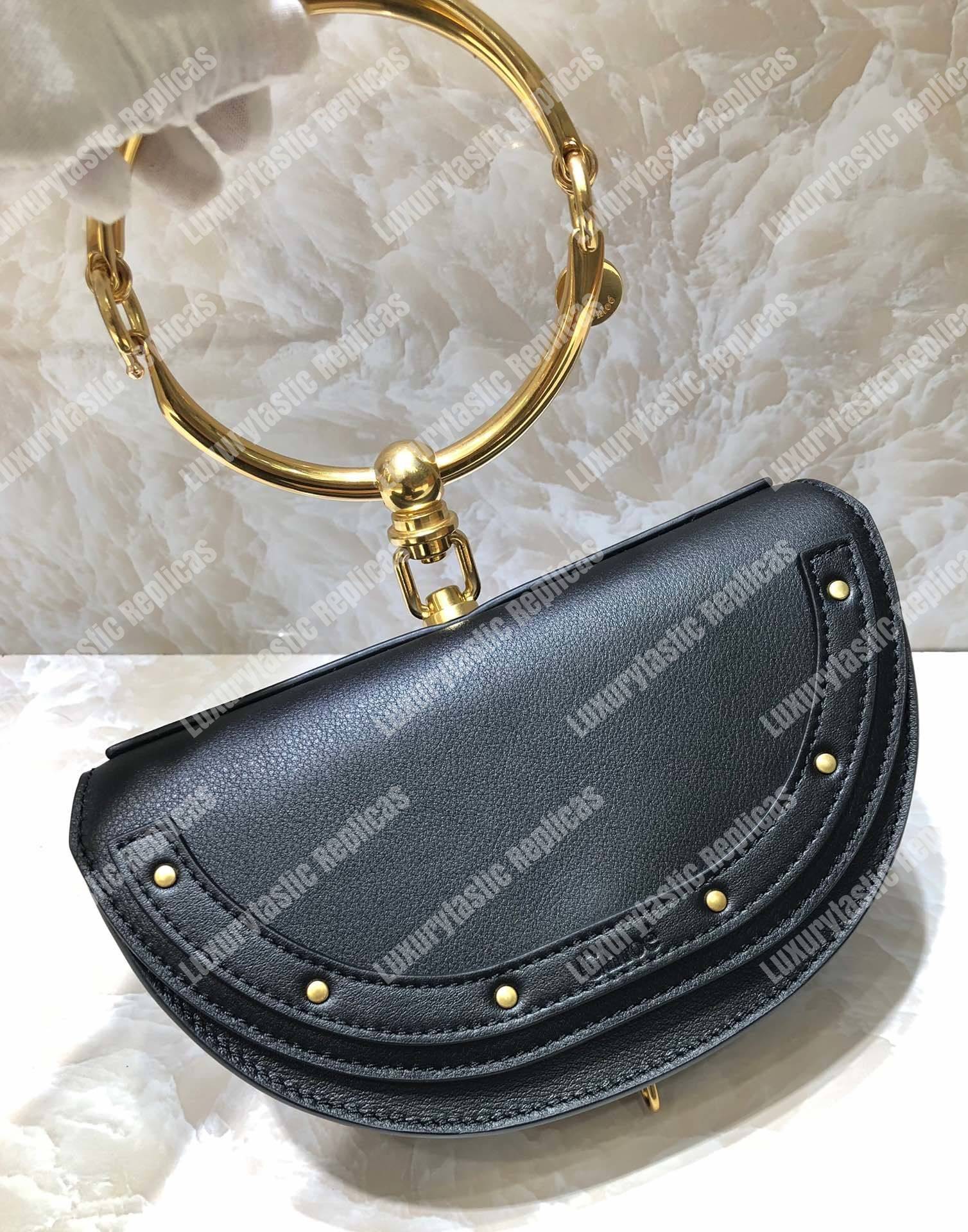 Chloe Small Nile Minaudière In Smooth Calfskin Black