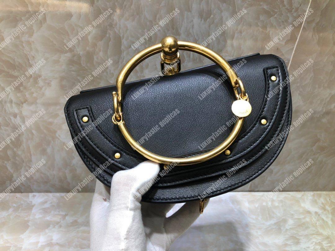 Chloe Small Nile Minaudière In Smooth Calfskin Black