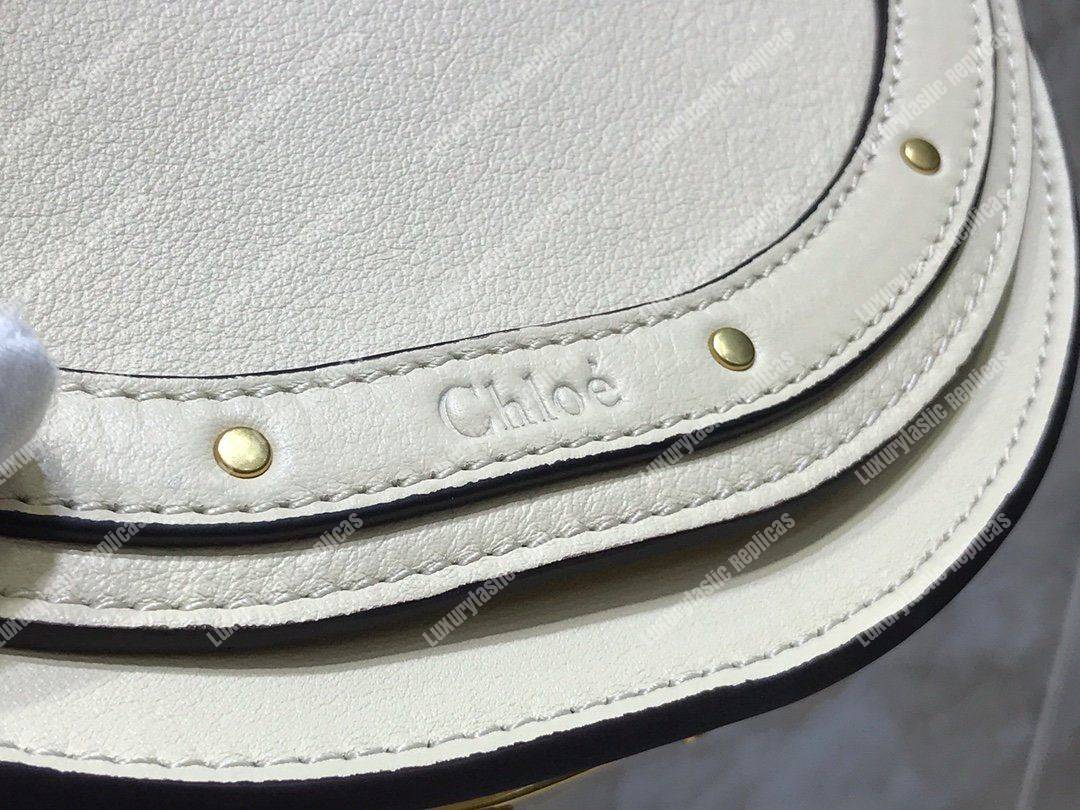 Chloe Small Nile Minaudière In Smooth Calfskin White