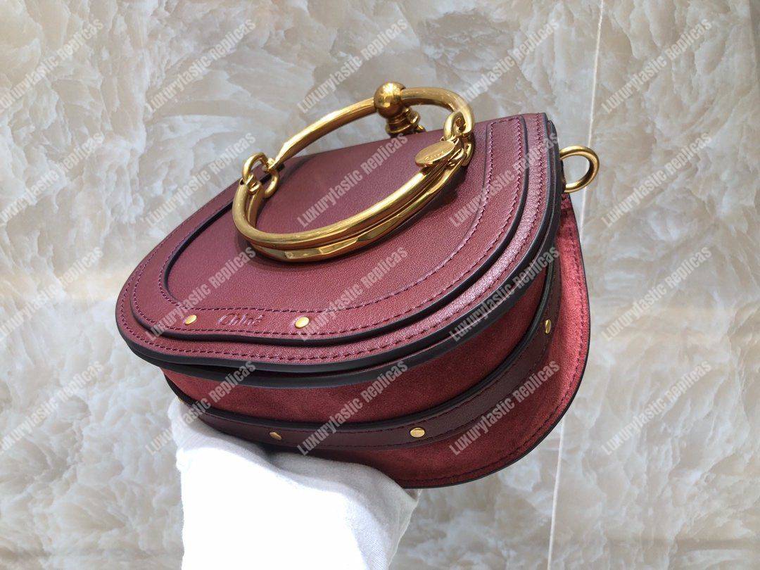 Chloe Small Nile Bracelet Bag In Smooth And Suede Calfskin Red