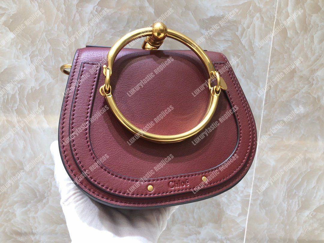 Chloe Small Nile Bracelet Bag In Smooth And Suede Calfskin Red