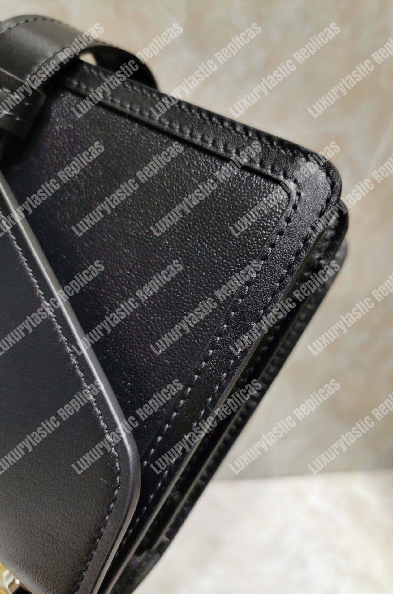 Chloe Aby Chain Shoulder Bag In Shiny Goatskin And Calfskin Black