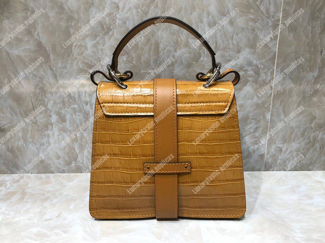 Chloe Small Aby Day Shoulder Bag In Embossed Croco Effect On Calfskin Orange