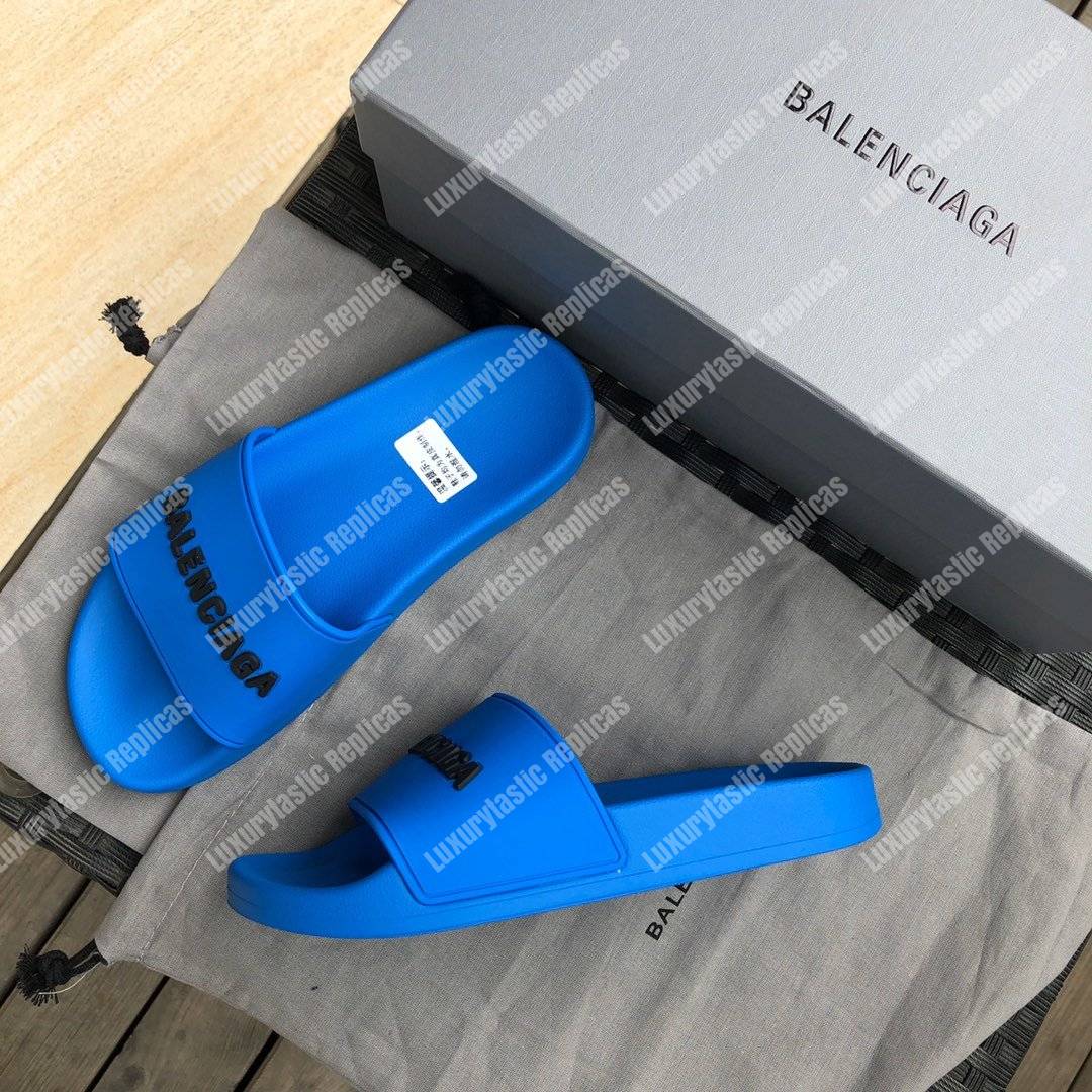 Ba*len*cia*ga pool slide sandal blue/black