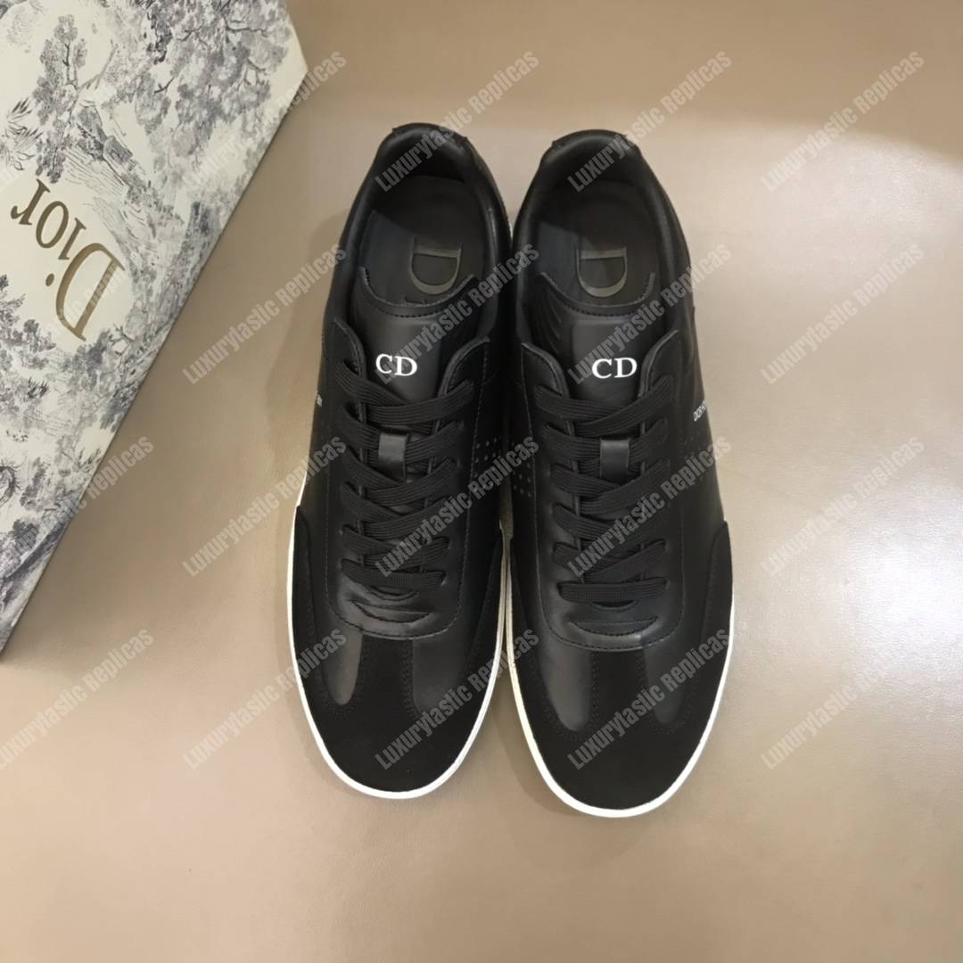 D*or “b01” sneaker black suede calfskin & black smooth calfskin