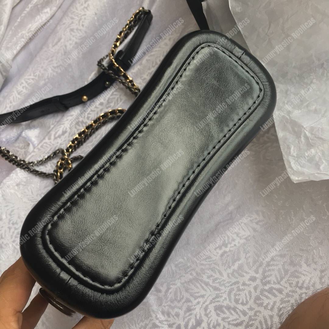 Ch*el’s gabrielle small hobo bag white