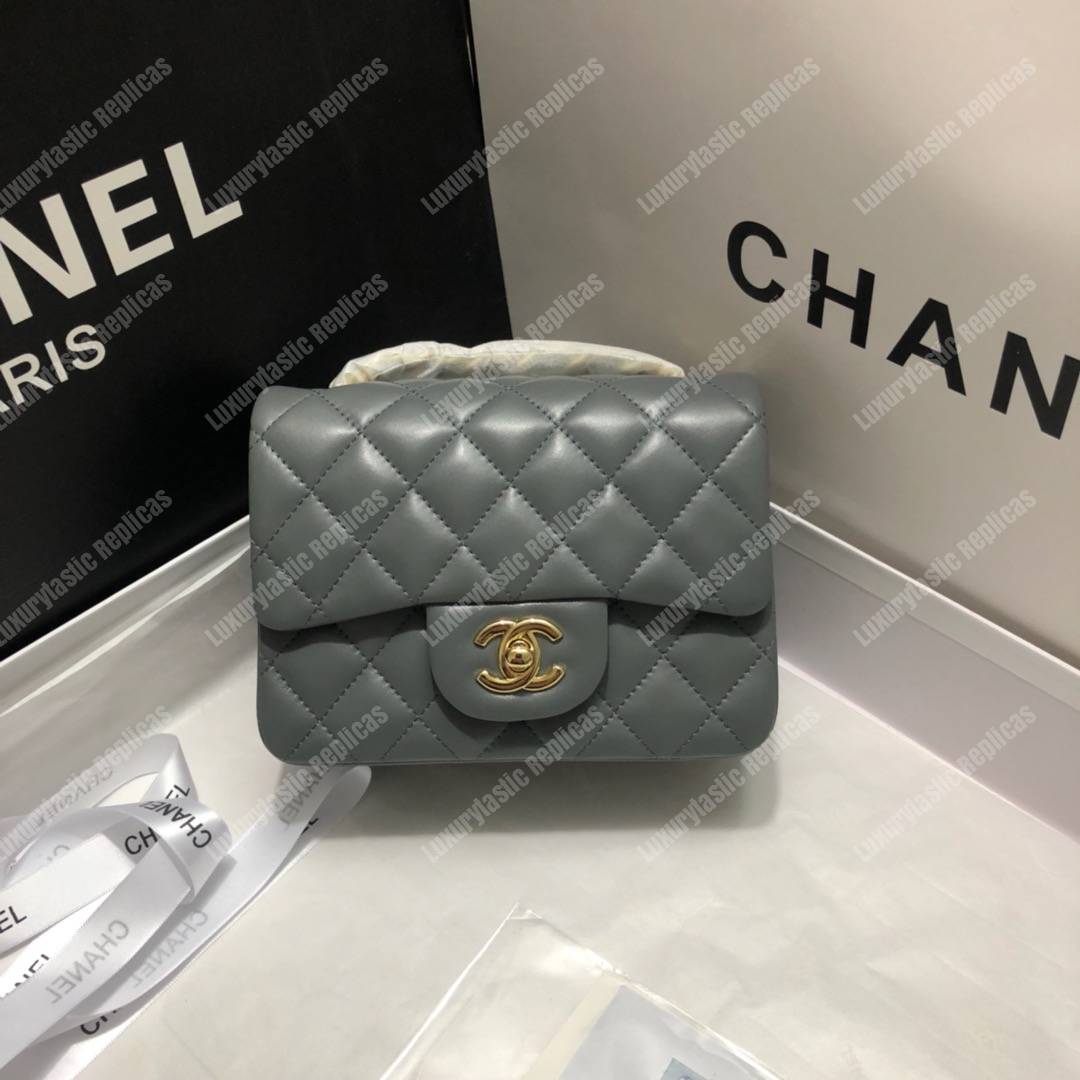 Ch*el mini flap bag dark grey